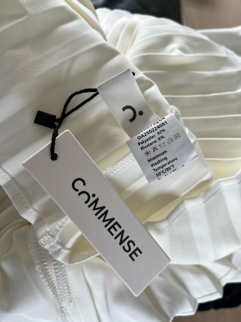 White Pleated Tiered Mini Dress - Picture 9 of 9